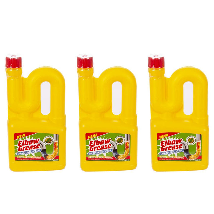 Elbow Grease Drain Unblocker Sink Bath Shower Dissolves Hair Grease Clogs 750ml Elbow Grease Drain Unblocker Sink Bath Shower Dissolves Hair Grease Clogs 750ml